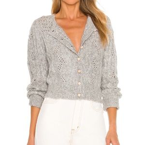 Heartloom Thalia Cardi Sweater in Dove, Sz S